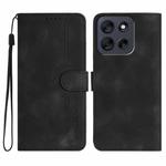 For Motorola Moto G56 5G Heart Pattern Skin Feel Leather Phone Case(Black)