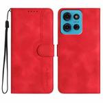 For Motorola Moto G75 5G Heart Pattern Skin Feel Leather Phone Case(Red)