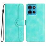 For Motorola Moto G75 5G Heart Pattern Skin Feel Leather Phone Case(Light Blue)