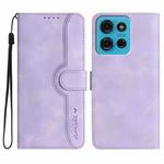 For Motorola Moto G75 5G Heart Pattern Skin Feel Leather Phone Case(Purple)