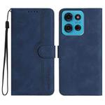 For Motorola Moto G75 5G Heart Pattern Skin Feel Leather Phone Case(Royal Blue)