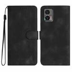 For Motorola Edge 30 Neo Heart Pattern Skin Feel Leather Phone Case(Black)