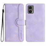For Motorola Edge 30 Neo Heart Pattern Skin Feel Leather Phone Case(Purple)