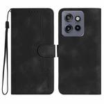 For Motorola Edge 50 Neo Heart Pattern Skin Feel Leather Phone Case(Black)