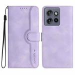 For Motorola Edge 50 Neo Heart Pattern Skin Feel Leather Phone Case(Purple)