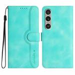 For Sony Xperia 1 VI Heart Pattern Skin Feel Leather Phone Case(Light Blue)