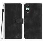 For Sony Xperia 10 VI Heart Pattern Skin Feel Leather Phone Case(Black)