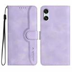 For Sony Xperia 10 VI Heart Pattern Skin Feel Leather Phone Case(Purple)