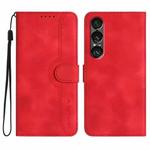 For Sony Xperia 1 VII Heart Pattern Skin Feel Leather Phone Case(Red)