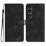 For Sony Xperia 1 VII Heart Pattern Skin Feel Leather Phone Case(Black)