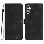 For Samsung Galaxy M54 Heart Pattern Skin Feel Leather Phone Case(Black)