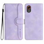 For Samsung Galaxy Xcover7 5G Heart Pattern Skin Feel Leather Phone Case(Purple)