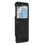 For Samsung Galaxy Z Flip5 Heart Pattern Skin Feel Leather Phone Case(Black)