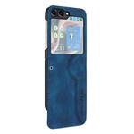 For Samsung Galaxy Z Flip5 Heart Pattern Skin Feel Leather Phone Case(Royal Blue)