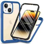 For iPhone 15 Plus Starry Sky Solid Color Series PC + TPU Phone Case with PET Film(Royal Blue)