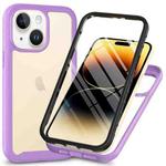 For iPhone 15 Plus Starry Sky Solid Color Series PC + TPU Phone Case with PET Film(Purple)