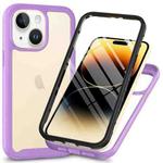 For iPhone 15 Starry Sky Solid Color Series PC + TPU Phone Case with PET Film(Purple)