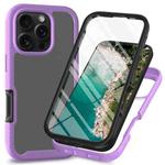 For iPhone 16 Pro Max Starry Sky Solid Color Series PC + TPU Phone Case with PET Film(Purple)