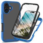 For iPhone 16 Starry Sky Solid Color Series PC + TPU Phone Case with PET Film(Royal Blue)