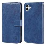 For Samsung Galaxy A04 Skin Feeling Oil Leather Texture PU + TPU Phone Case(Dark Blue)