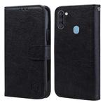 For Samsung Galaxy A11 Skin Feeling Oil Leather Texture PU + TPU Phone Case(Black)