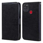 For Samsung Galaxy A21S Skin Feeling Oil Leather Texture PU + TPU Phone Case(Black)