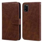 For Samsung Galaxy A41 Skin Feeling Oil Leather Texture PU + TPU Phone Case(Brown)
