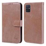 For Samsung Galaxy A51 4G Skin Feeling Oil Leather Texture PU + TPU Phone Case(Champagne)
