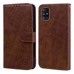 For Samsung Galaxy A71 5G Skin Feeling Oil Leather Texture PU + TPU Phone Case(Brown)
