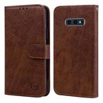 For Samsung Galaxy S10E Skin Feeling Oil Leather Texture PU + TPU Phone Case(Brown)
