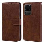 For Samsung Galaxy S20 Ultra Skin Feeling Oil Leather Texture PU + TPU Phone Case(Brown)