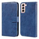 For Samsung Galaxy S21+ Skin Feeling Oil Leather Texture PU + TPU Phone Case(Dark Blue)