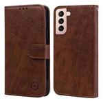 For Samsung Galaxy S21+ Skin Feeling Oil Leather Texture PU + TPU Phone Case(Brown)