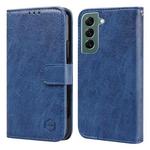 For Samsung Galaxy S22+ Skin Feeling Oil Leather Texture PU + TPU Phone Case(Dark Blue)