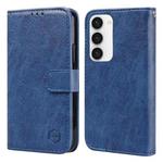 For Samsung Galaxy S23 5G Skin Feeling Oil Leather Texture PU + TPU Phone Case(Dark Blue)