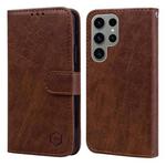 For Samsung Galaxy S23 Ultra Skin Feeling Oil Leather Texture PU + TPU Phone Case(Brown)