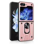 For Samsung Galaxy Z Flip6 Magnetic Holder TPU+PC Phone Case(Rose Gold)