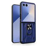 For Samsung Galaxy Z Flip7 Magnetic Holder TPU+PC Phone Case(Blue)