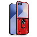 For Samsung Galaxy Z Flip7 Magnetic Holder TPU+PC Phone Case(Red)