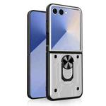 For Samsung Galaxy Z Flip7 Magnetic Holder TPU+PC Phone Case(White)