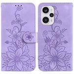 For Xiaomi Poco F5 / Note 12 Turbo Lily Embossed Leather Phone Case(Purple)