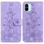 For Xiaomi Redmi A1 / A2 Lily Embossed Leather Phone Case(Purple)