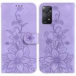 For Xiaomi Redmi Note 11 Pro 4G/5G Global Lily Embossed Leather Phone Case(Purple)