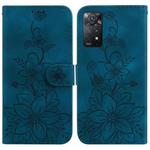 For Xiaomi Redmi Note 11 Pro 4G/5G Global Lily Embossed Leather Phone Case(Dark Blue)