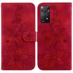 For Xiaomi Redmi Note 11 Pro 4G/5G Global Lily Embossed Leather Phone Case(Red)