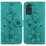 For Xiaomi Redmi Note 11 Global / Note 11S Lily Embossed Leather Phone Case(Green)