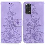 For Xiaomi Redmi Note 11 Global / Note 11S Lily Embossed Leather Phone Case(Purple)