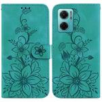 For Xiaomi Redmi Note 11E / Redmi 10 5G Lily Embossed Leather Phone Case(Green)