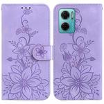 For Xiaomi Redmi Note 11E / Redmi 10 5G Lily Embossed Leather Phone Case(Purple)