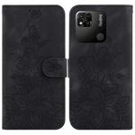 For Xiaomi Redmi 10A Lily Embossed Leather Phone Case(Black)